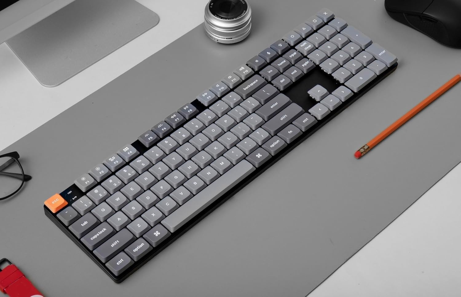 imageKeychron K5 Max UltraSlim Wireless Custom Mechanical Keyboard QMKVIA Programmable 3Mode Bluetooth24 GHzWired with RGB Backlight Low Profile Gateron Brown Switch PBT Keycaps for Mac Win LinuxGateron Red Switch