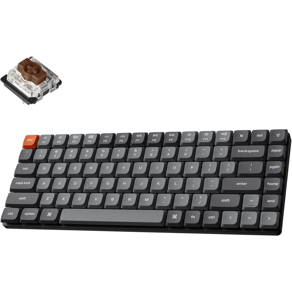 imageKeychron K3 Max LowProfile Wireless Mechanical Keyboard 75 Layout 24 GHz Bluetooth QMK White Backlight UltraSlim with Gateron Brown Switch Compatible with Mac Windows LinuxLow Profile Gateron Brown Switch