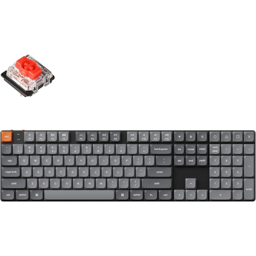 imageKeychron K5 Max UltraSlim Wireless Custom Mechanical Keyboard QMKVIA Programmable 3Mode Bluetooth24 GHzWired with RGB Backlight Low Profile Gateron Brown Switch PBT Keycaps for Mac Win LinuxGateron Red Switch