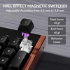 Keychron K10 HE Hall Effect Keyboard, Ultra-Fast Lime Silent Banana Magnetic Switch, Full-Size Tri-Mode Wireless Keyboard with Rapid Trigger, Adjustable Actuation, RGB, Aluminum + Wood Frame(Black)