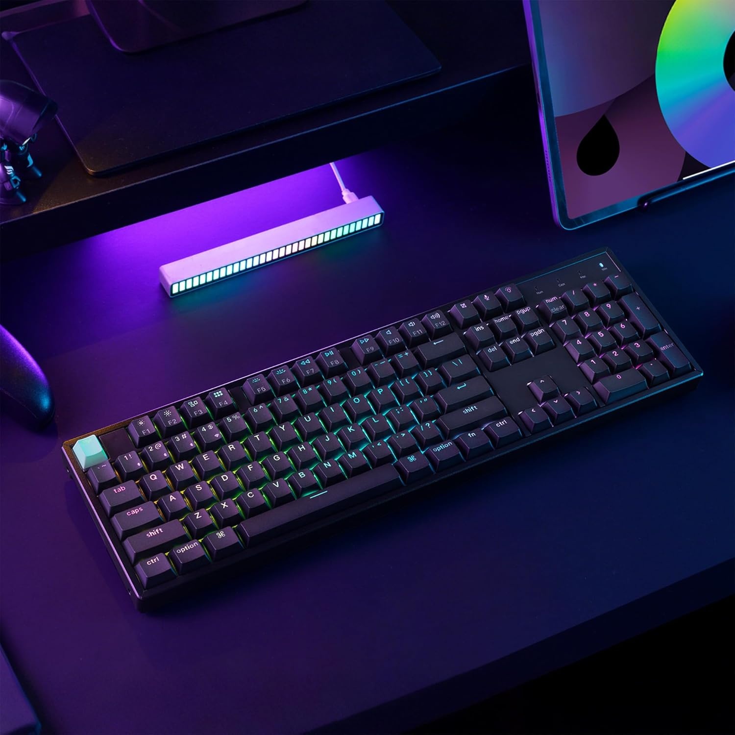 image:imageKeychron K10 HE Wireless Hall Effect Keyboard FullSize Rapid Trigger Adjustable Actuation 24GHzBluetoothWired RGB Backlit Lime Magnetic Switch for MacWindowsLinuxLime Banana Switch