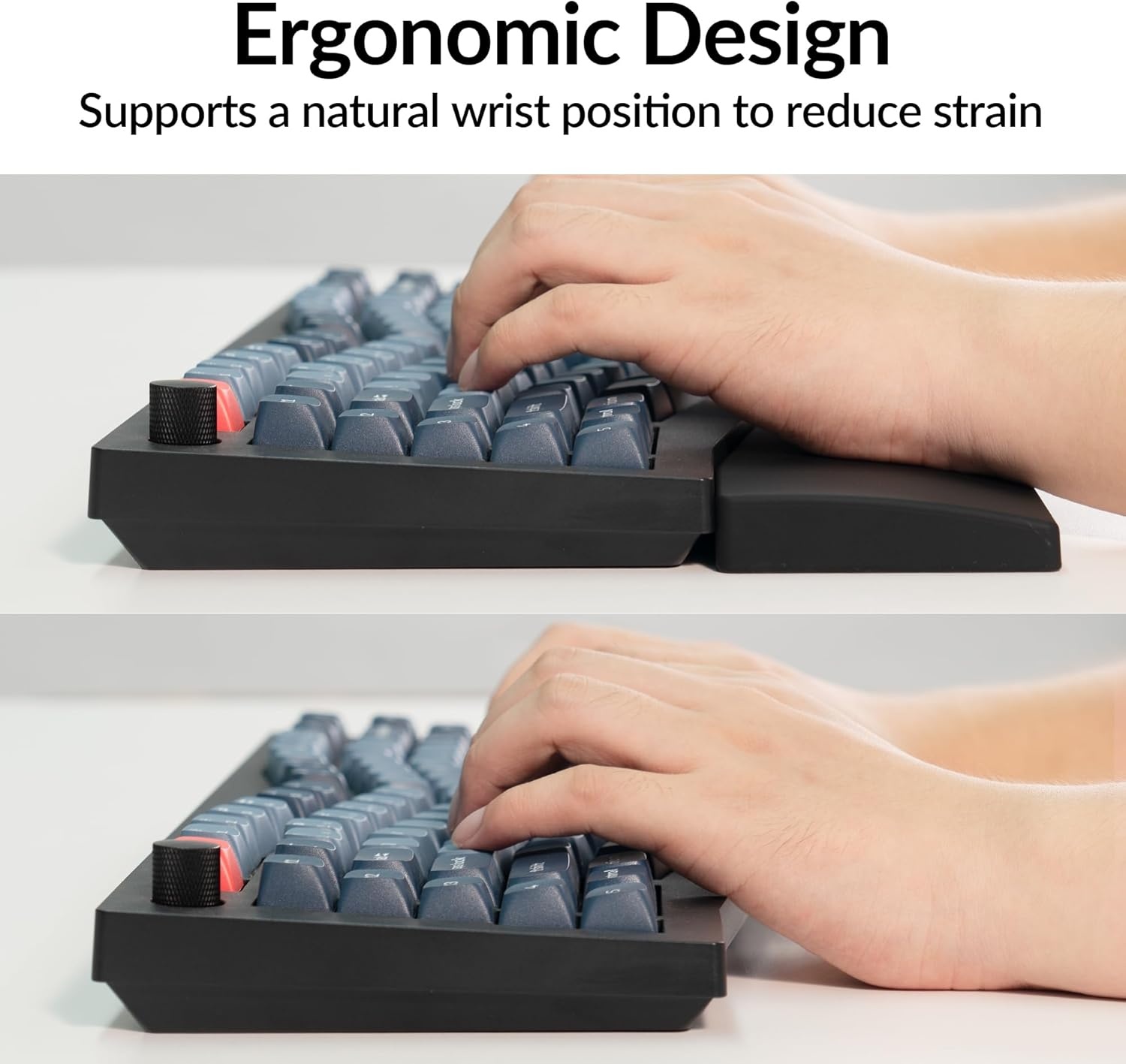 image:imageKeychron Silicone Wrist amp Palm Rest 176 Full Size for K10 Pro K10 Max Q6 Q6 Pro Q6 Max Q6 HE V6 V6 Max C4 HE Washable NonSlip Base Typing Support Light PurpleBlack