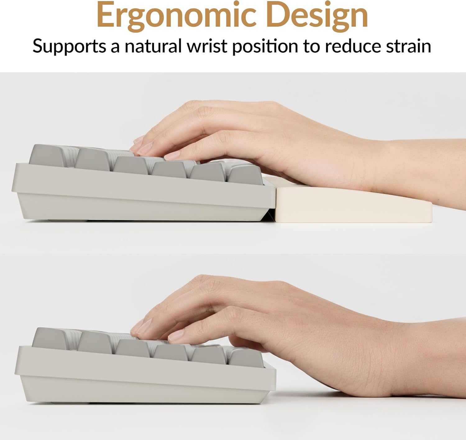 image:imageKeychron Silicone Wrist amp Palm Rest 176 Full Size for K10 Pro K10 Max Q6 Q6 Pro Q6 Max Q6 HE V6 V6 Max C4 HE Washable NonSlip Base Typing Support Light PurpleRetro Cream