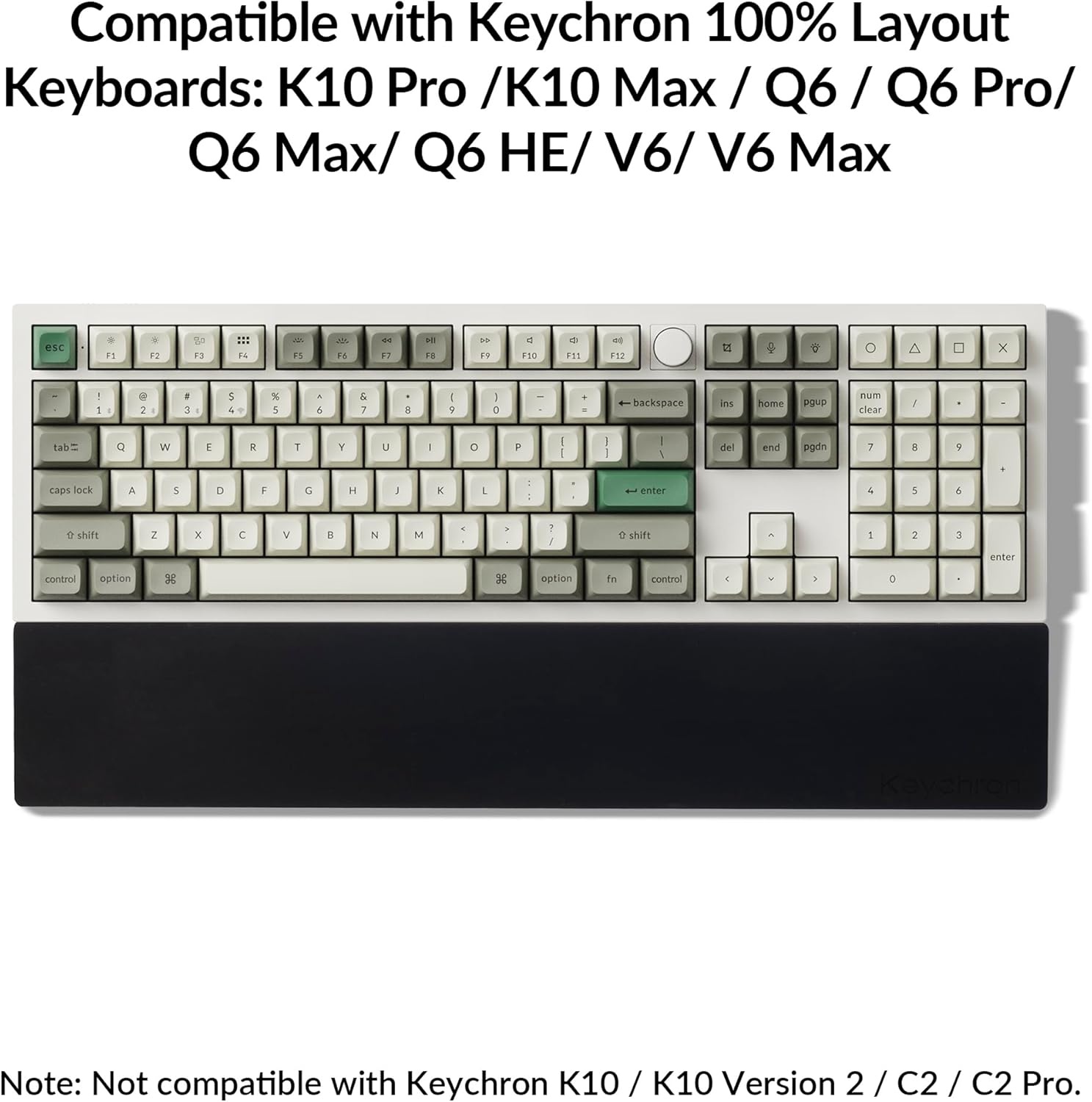 image:imageKeychron Silicone Wrist amp Palm Rest 176 Full Size for K10 Pro K10 Max Q6 Q6 Pro Q6 Max Q6 HE V6 V6 Max C4 HE Washable NonSlip Base Typing Support Light PurpleBlack
