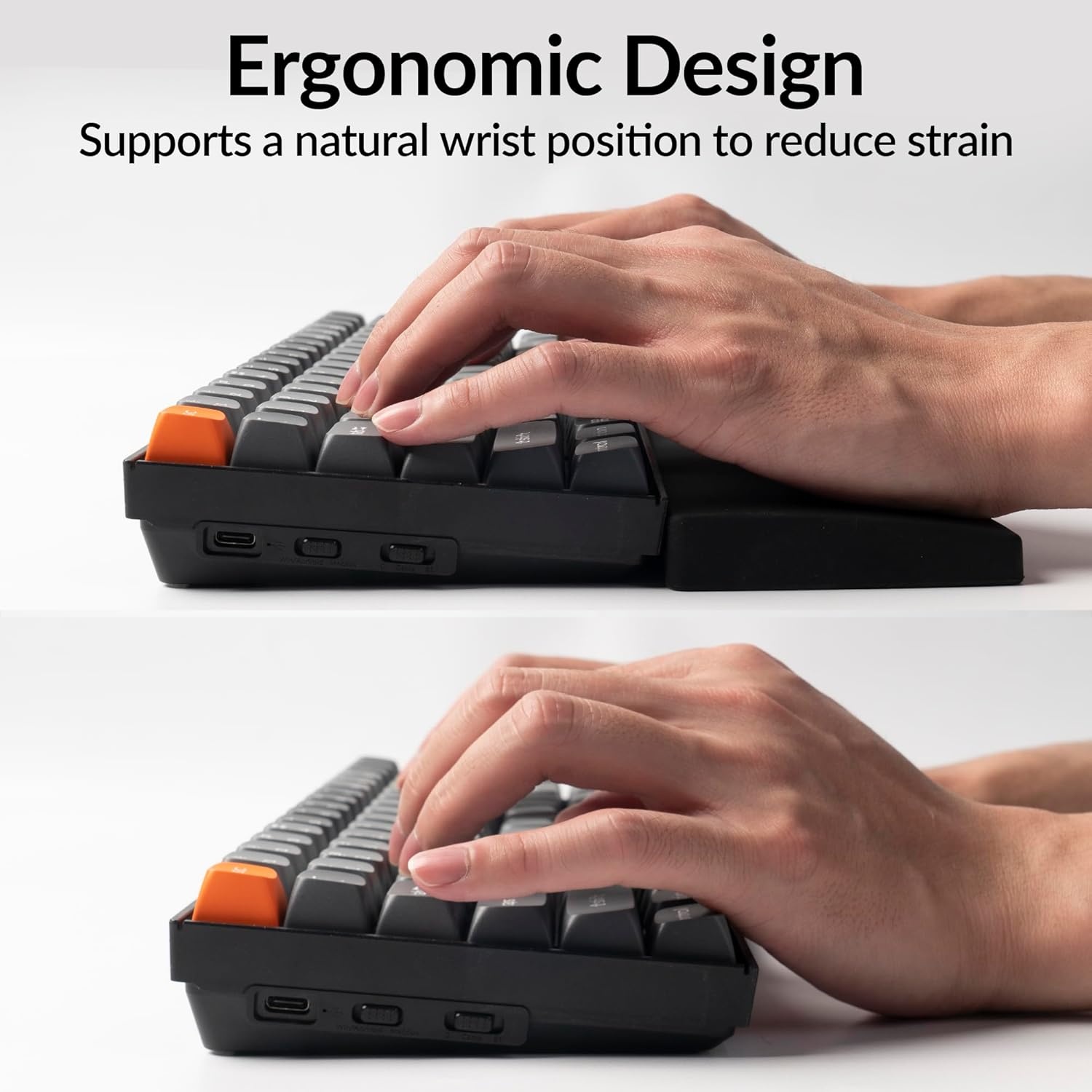 image:imageKeychron Silicone Wrist amp Palm Rest 176 Full Size for K10 Pro K10 Max Q6 Q6 Pro Q6 Max Q6 HE V6 V6 Max C4 HE Washable NonSlip Base Typing Support Light PurpleBlack