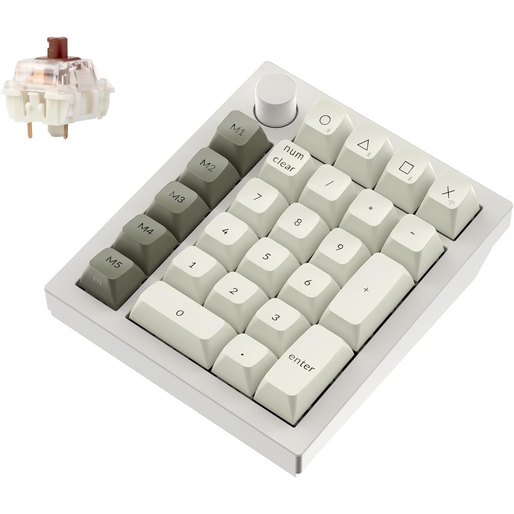 image:imageKeychron Q0 Max Wireless Custom Mechanical Numpad 24 GHzBluetooth 51Wired QMK Number Pad RGB HotSwappable with Gateron Brown Switch for Laptop Mac Windows Linux  WhiteGateron Jupiter Brown SwitchWhite