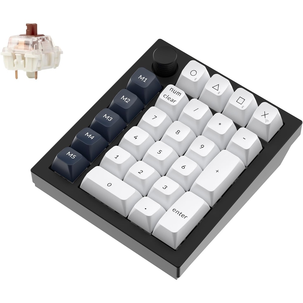 image:imageKeychron Q0 Max Wireless Custom Mechanical Numpad 24 GHzBluetooth 51Wired QMK Number Pad RGB HotSwappable with Gateron Brown Switch for Laptop Mac Windows Linux  WhiteGateron Jupiter Brown SwitchBlack