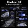 Keychron G3 8K Carbon Fiber Wireless Gaming Mouse, 30000 DPI – PAW 3950 Sensor, 47±3g Ultra-Lightweight, Wired/BT/2.4GHz, 160Hr Battery Life, 5 Programmable Buttons, Windows/Mac/Linux – Black(Frosted Gray)