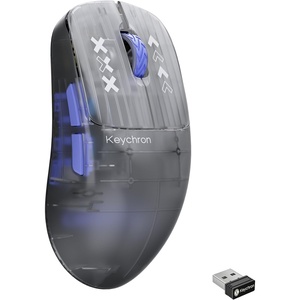 Keychron G3 8K Carbon Fiber Wireless Gaming Mouse, 30000 DPI – PAW 3950 Sensor, 47±3g Ultra-Lightweight, Wired/BT/2.4GHz, 160Hr Battery Life, 5 Programmable Buttons, Windows/Mac/Linux – Black(Frosted Gray)