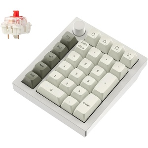 Keychron Q0 Max Wireless Custom Mechanical Numpad, 2.4 GHz/Bluetooth 5.1/Wired QMK Number Pad, RGB Hot-Swappable with Gateron Brown Switch for Laptop Mac Windows Linux – White(Gateron Jupiter Red Switch-White)