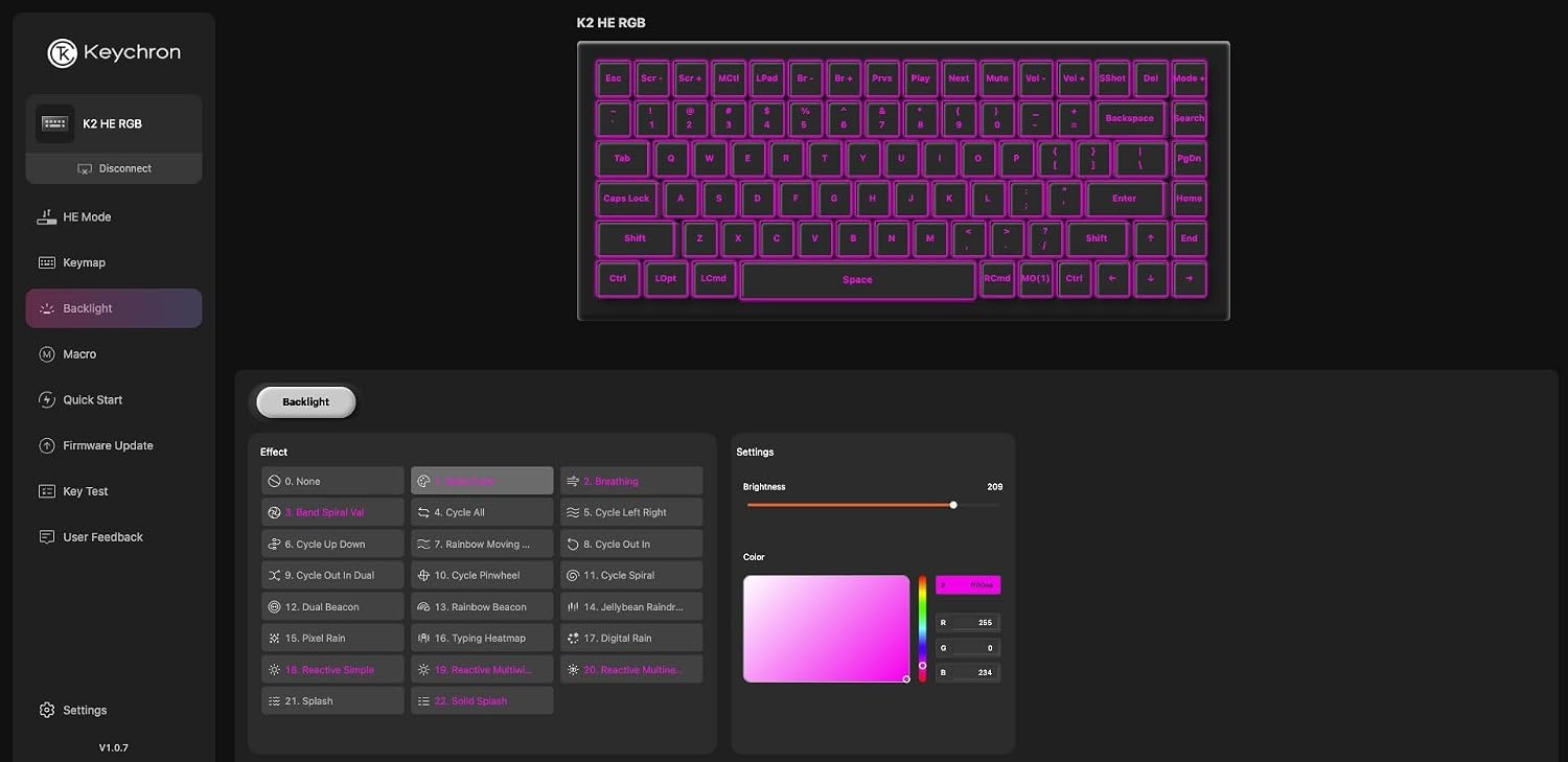 image:imageKeychron K2 HE Wireless Hotswappable RGB Backlight Aluminum Nebula Switch Gray Special EditionHotswap Nebula Switch Resin