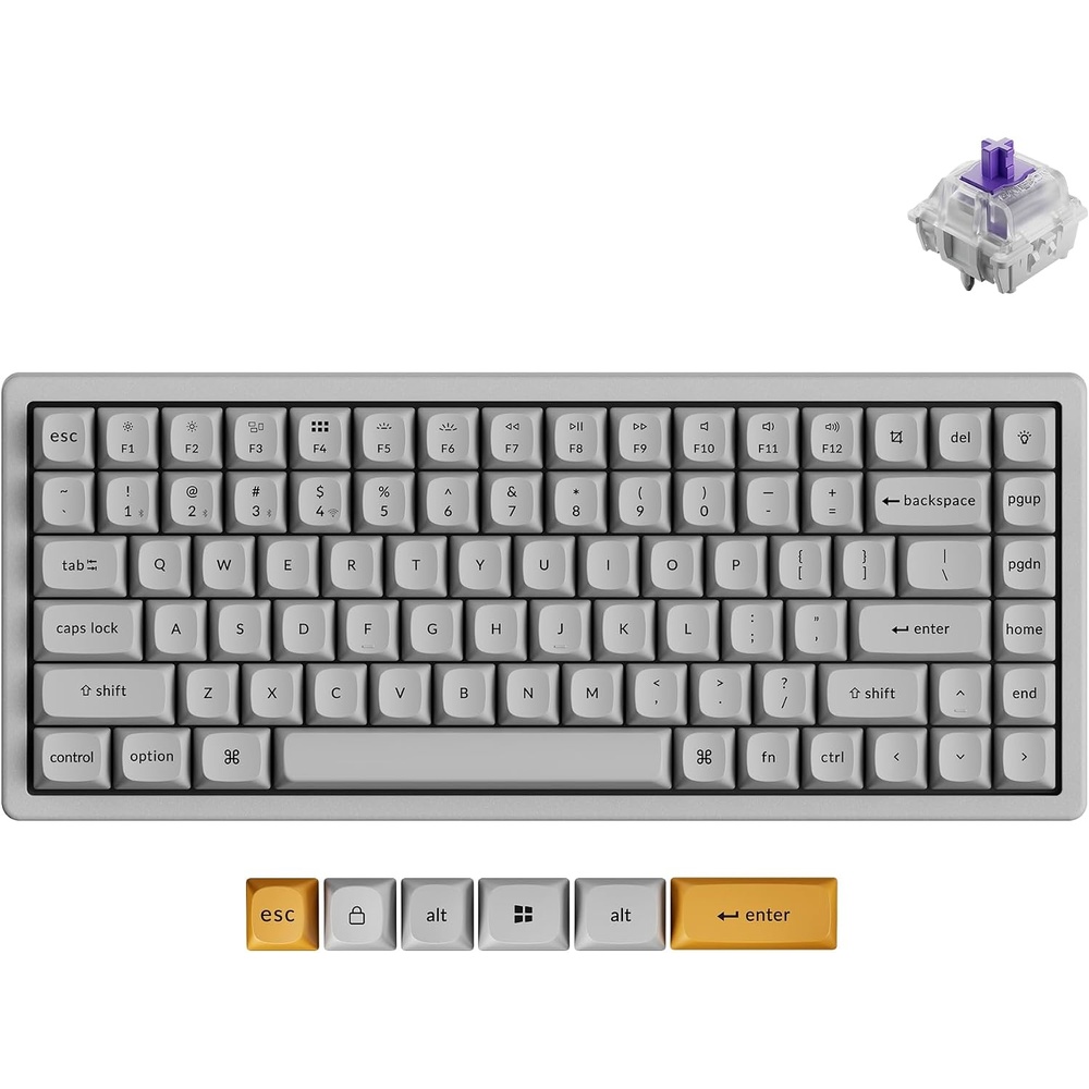 image:imageKeychron K2 HE Wireless Hotswappable RGB Backlight Aluminum Nebula Switch Gray Special EditionHotswap Nebula Switch Gray