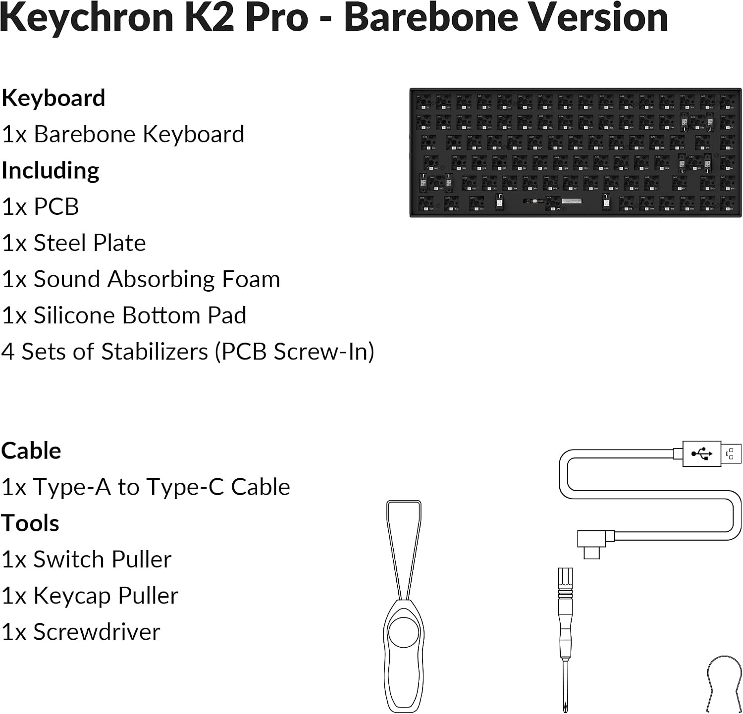 image:imageKeychron K2 Pro Mechanical Keyboard with White Backlight K Pro Red Switch BlackK Pro Red Switch