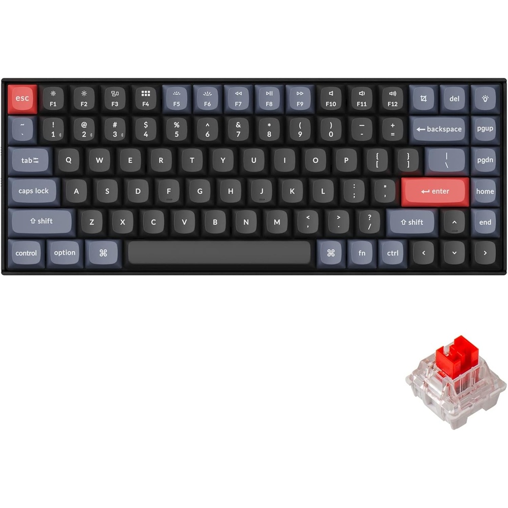 image:imageKeychron K2 Pro QMKVIA Wireless Mechanical Keyboard HotSwappable K Pro Red Switch with 75 Layout Custom Programmable Macro RGB Backlight PBT Keycaps Wired Keyboard for Mac Windows LinuxK Pro Red Switch