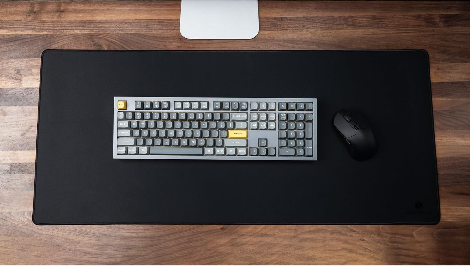 image:imageKeychron Large Gaming Mouse Pad 177 157 inch 450 400 mm Ample Space for Mouse Movement Smooth MicroWeave Surface for Optical Mice NonSlip Rubber Base Stitched Edges BlackXL 354 x 157 inches