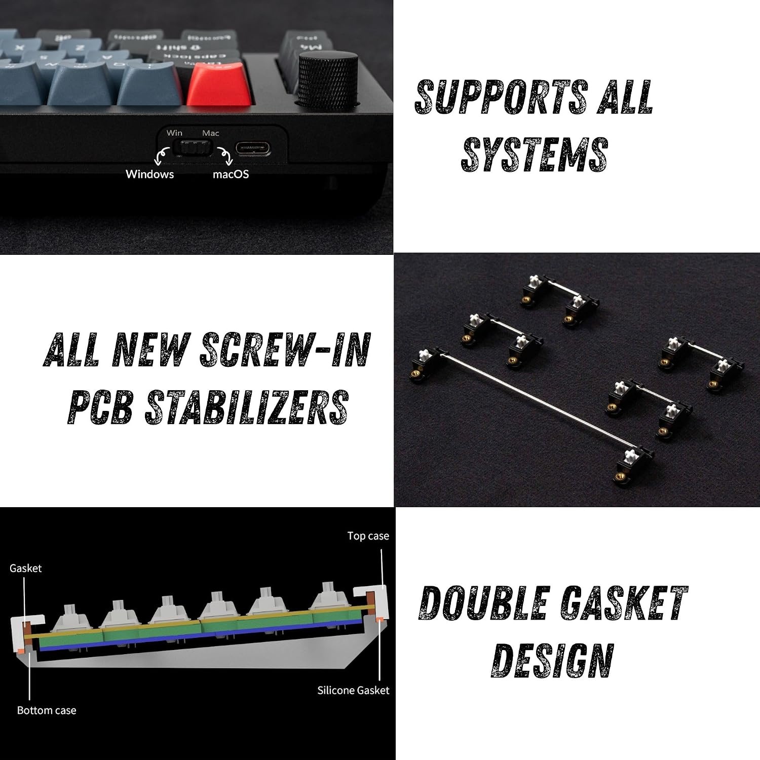 image:imageKeychron Q65 Wired 65 Layout Compact Mechanical Keyboard QMKVIA Macro Keys Knob HotSwappable Aluminum Body Gaming 1000 Hz Polling Rate Compatible with Mac Windows LinuxGateron Brown SwitchBlackBrown Switch