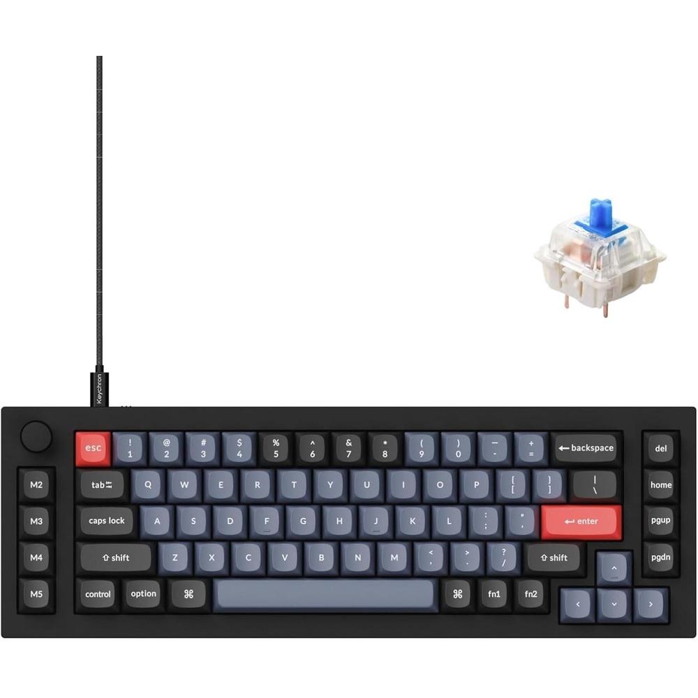 image:imageKeychron Q65 Wired 65 Layout Compact Mechanical Keyboard QMKVIA Macro Keys Knob HotSwappable Aluminum Body Gaming 1000 Hz Polling Rate Compatible with Mac Windows LinuxGateron Brown SwitchCarbon BlackBlue Switch