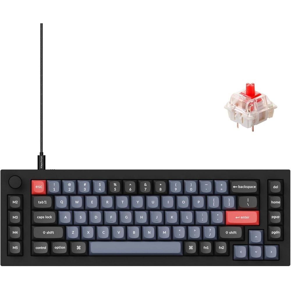 image:imageKeychron Q65 Wired 65 Layout Compact Mechanical Keyboard QMKVIA Macro Keys Knob HotSwappable Aluminum Body Gaming 1000 Hz Polling Rate Compatible with Mac Windows LinuxGateron Brown SwitchCarbon BlackRed Switch