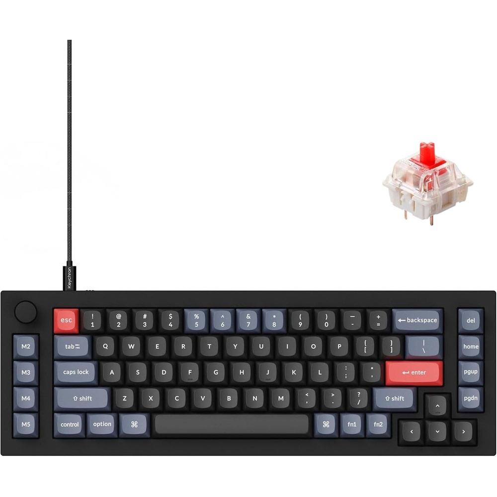 image:imageKeychron Q65 Wired 65 Layout Compact Mechanical Keyboard QMKVIA Macro Keys Knob HotSwappable Aluminum Body Gaming 1000 Hz Polling Rate Compatible with Mac Windows LinuxGateron Brown SwitchBlackRed Switch