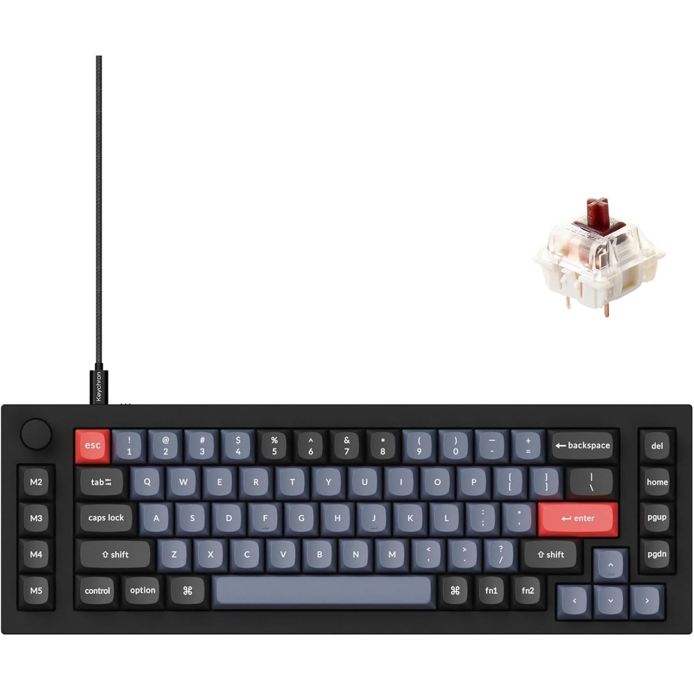 image:imageKeychron Q65 Wired 65 Layout Compact Mechanical Keyboard QMKVIA Macro Keys Knob HotSwappable Aluminum Body Gaming 1000 Hz Polling Rate Compatible with Mac Windows LinuxGateron Brown SwitchCarbon BlackBrown Switch