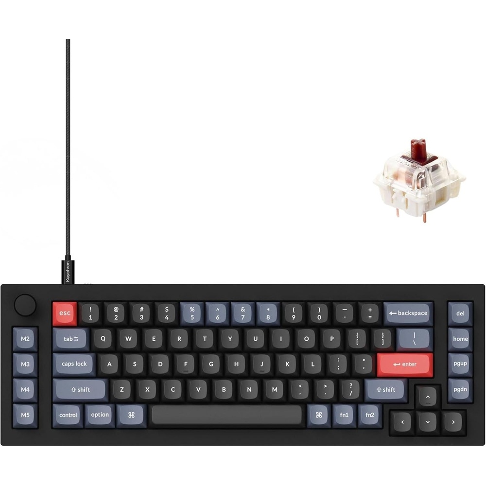 image:imageKeychron Q65 Wired 65 Layout Compact Mechanical Keyboard QMKVIA Macro Keys Knob HotSwappable Aluminum Body Gaming 1000 Hz Polling Rate Compatible with Mac Windows LinuxGateron Brown SwitchBlackBrown Switch