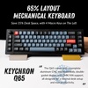 Keychron Q65 Wired 65% Layout Compact Mechanical Keyboard, QMK/VIA Macro Keys Knob Hot-Swappable Aluminum Body Gaming 1000 Hz Polling Rate Compatible with Mac Windows Linux-Gateron Brown Switch(Carbon Black-Blue Switch)