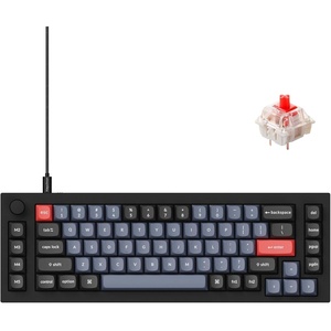 Keychron Q65 Wired 65% Layout Compact Mechanical Keyboard, QMK/VIA Macro Keys Knob Hot-Swappable Aluminum Body Gaming 1000 Hz Polling Rate Compatible with Mac Windows Linux-Gateron Brown Switch(Carbon Black-Red Switch)