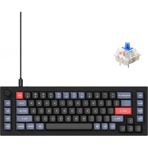 Keychron Q65 Wired 65% Layout Compact Mechanical Keyboard, QMK/VIA Macro Keys Knob Hot-Swappable Aluminum Body Gaming 1000 Hz Polling Rate Compatible with Mac Windows Linux-Gateron Brown Switch(Black-Blue Switch)