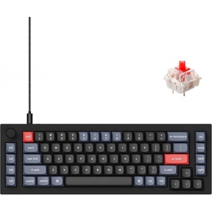 Keychron Q65 Wired 65% Layout Compact Mechanical Keyboard, QMK/VIA Macro Keys Knob Hot-Swappable Aluminum Body Gaming 1000 Hz Polling Rate Compatible with Mac Windows Linux-Gateron Brown Switch(Black-Red Switch)
