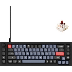Keychron Q65 Wired 65% Layout Compact Mechanical Keyboard, QMK/VIA Macro Keys Knob Hot-Swappable Aluminum Body Gaming 1000 Hz Polling Rate Compatible with Mac Windows Linux-Gateron Brown Switch(Carbon Black-Brown Switch)