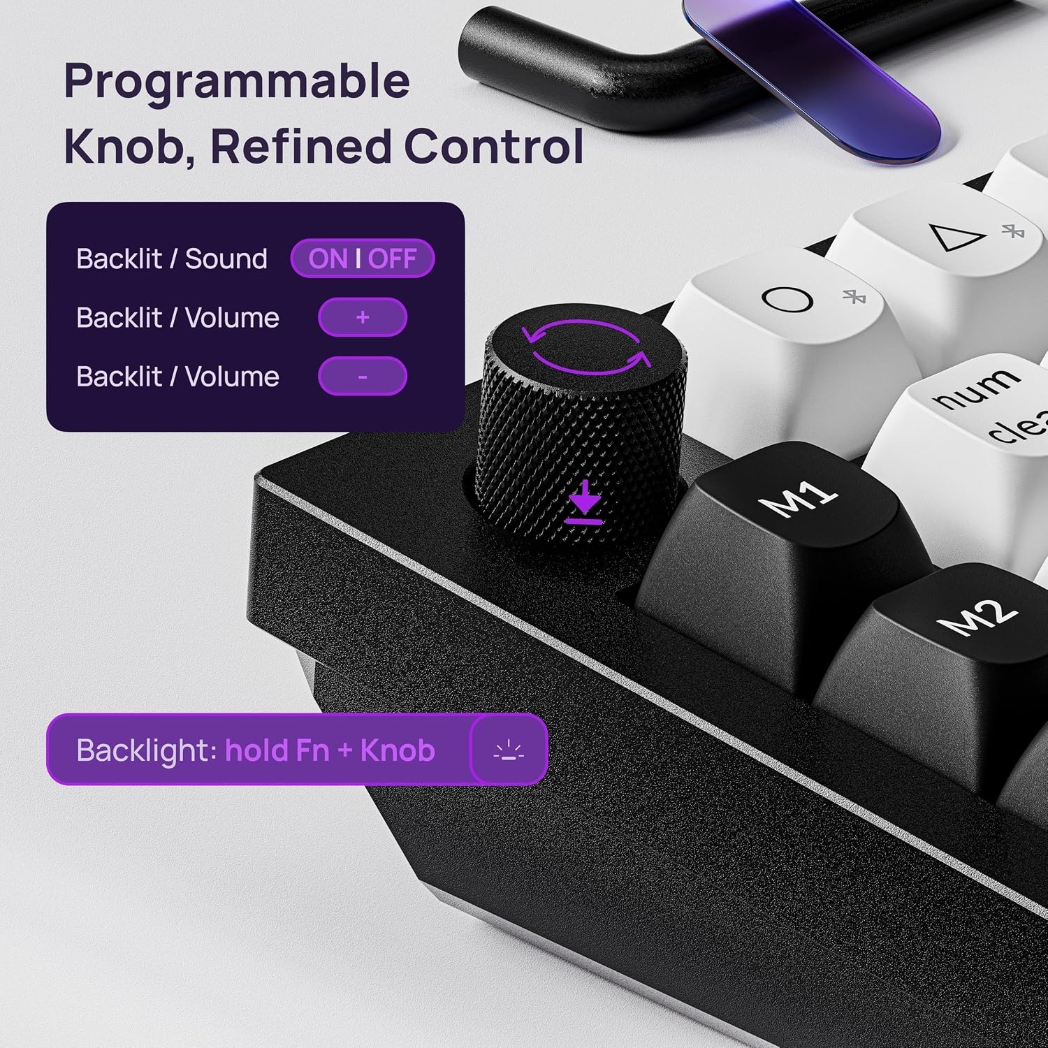 image:imageKeychron Q0 HE Wireless Magnetic Switch Number Pad Hall Effect Numpad with Rapid Trigger 24 GHzBluetoothWired Aluminum QMK Programmable Knob HotSwappable RGB Gaming for Mac Windows LinuxWhiteBlack