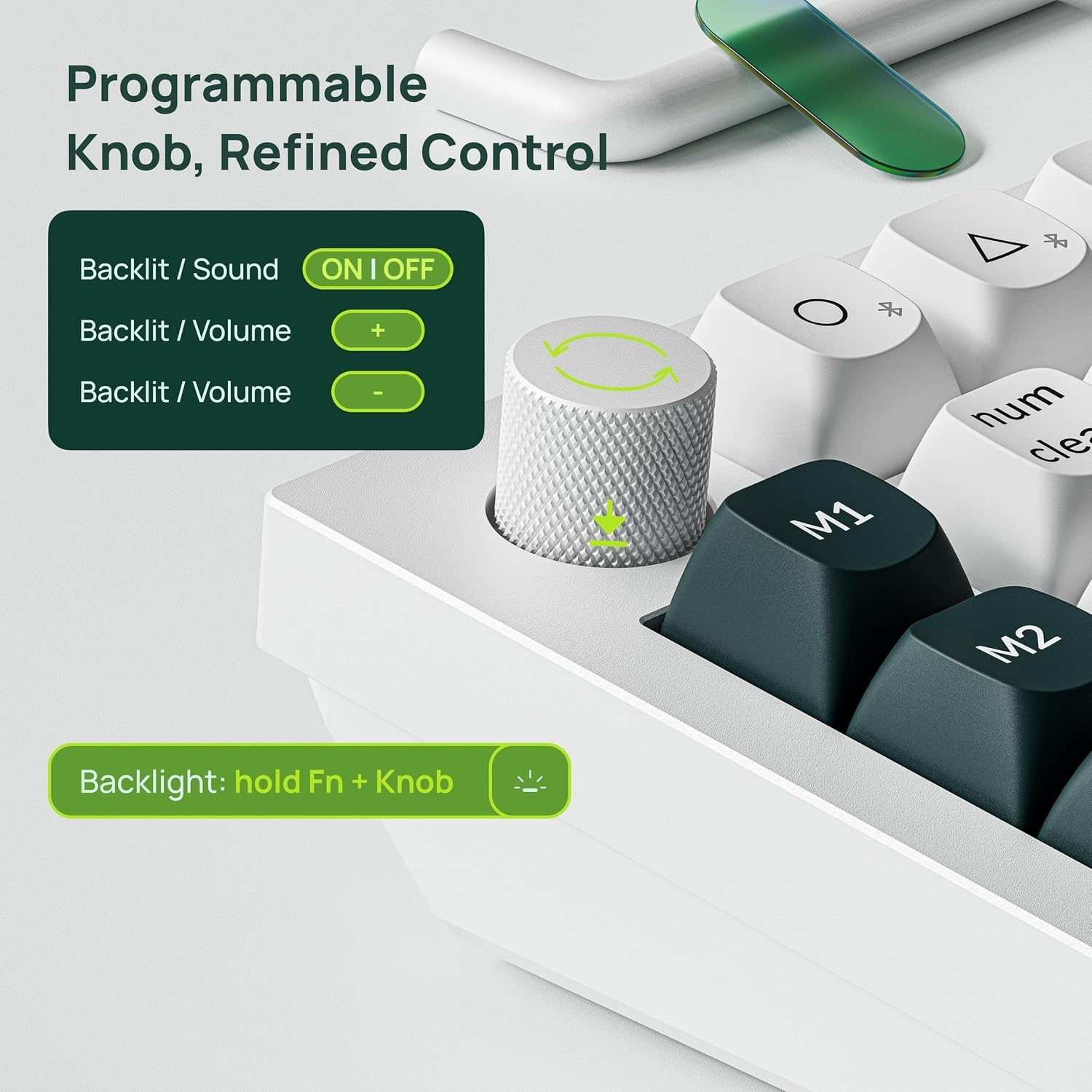 image:imageKeychron Q0 HE Wireless Magnetic Switch Number Pad Hall Effect Numpad with Rapid Trigger 24 GHzBluetoothWired Aluminum QMK Programmable Knob HotSwappable RGB Gaming for Mac Windows LinuxWhiteWhite