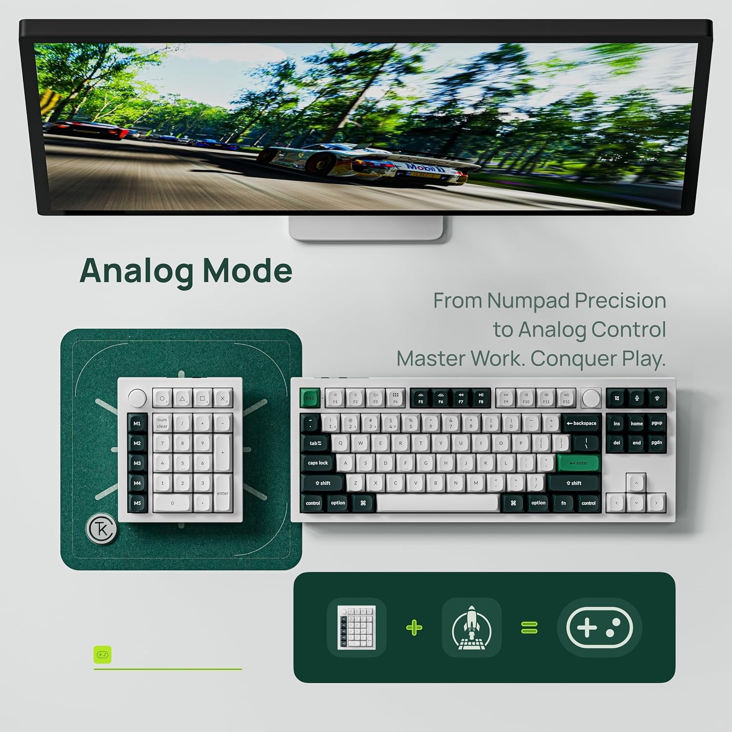 image:imageKeychron Q0 HE Wireless Magnetic Switch Number Pad Hall Effect Numpad with Rapid Trigger 24 GHzBluetoothWired Aluminum QMK Programmable Knob HotSwappable RGB Gaming for Mac Windows LinuxWhiteWhite