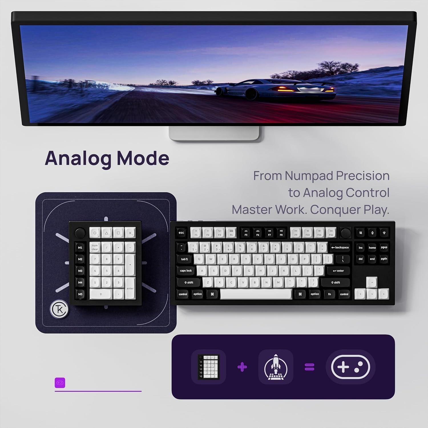 image:imageKeychron Q0 HE Wireless Magnetic Switch Number Pad Hall Effect Numpad with Rapid Trigger 24 GHzBluetoothWired Aluminum QMK Programmable Knob HotSwappable RGB Gaming for Mac Windows LinuxWhiteBlack