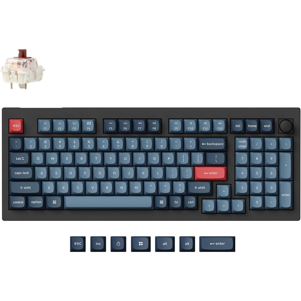 image:imageKeychron V5 Max Custom Wireless Mechanical Gaming Keyboard with Number Pad 96 Layout QMKVIA 24 GHzBluetooth 51Wired RGB Backlit HotSwappable Gateron Red Switch for Mac Windows LinuxGateron Jupiter Brown Switch