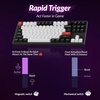 Keychron Q3 HE Wireless Custom Gaming Keyboard, 80% TKL Rapid Trigger, 2.4 GHz/Bluetooth/Wired, QMK Aluminum RGB Gateron Double-Rail Magnetic Switch PBT Keycaps for Mac Windows Linux, Purple(Carbon Black)