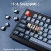 Keychron V5 Max Custom Wireless Mechanical Gaming Keyboard with Number Pad, 96% Layout QMK/VIA 2.4 GHz/Bluetooth 5.1/Wired, RGB Backlit Hot-Swappable Gateron Red Switch for Mac Windows Linux(Gateron Jupiter Brown Switch)