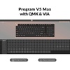 Keychron V5 Max Custom Wireless Mechanical Gaming Keyboard with Number Pad, 96% Layout QMK/VIA 2.4 GHz/Bluetooth 5.1/Wired, RGB Backlit Hot-Swappable Gateron Red Switch for Mac Windows Linux(Gateron Jupiter Banana Switch)