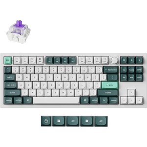 Keychron Q3 HE Wireless Custom Gaming Keyboard, 80% TKL Rapid Trigger, 2.4 GHz/Bluetooth/Wired, QMK Aluminum RGB Gateron Double-Rail Magnetic Switch PBT Keycaps for Mac Windows Linux, Purple(Shell White)