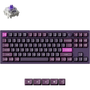 Keychron Q3 HE Wireless Custom Gaming Keyboard, 80% TKL Rapid Trigger, 2.4 GHz/Bluetooth/Wired, QMK Aluminum RGB Gateron Double-Rail Magnetic Switch PBT Keycaps for Mac Windows Linux, Purple(Purple)